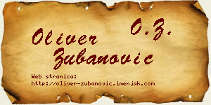 Oliver Zubanović vizit kartica